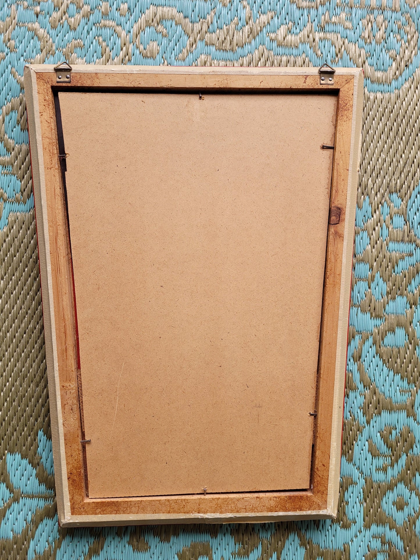 Miroir rétroviseur en simili cuir rouge 1960 - Ref 74