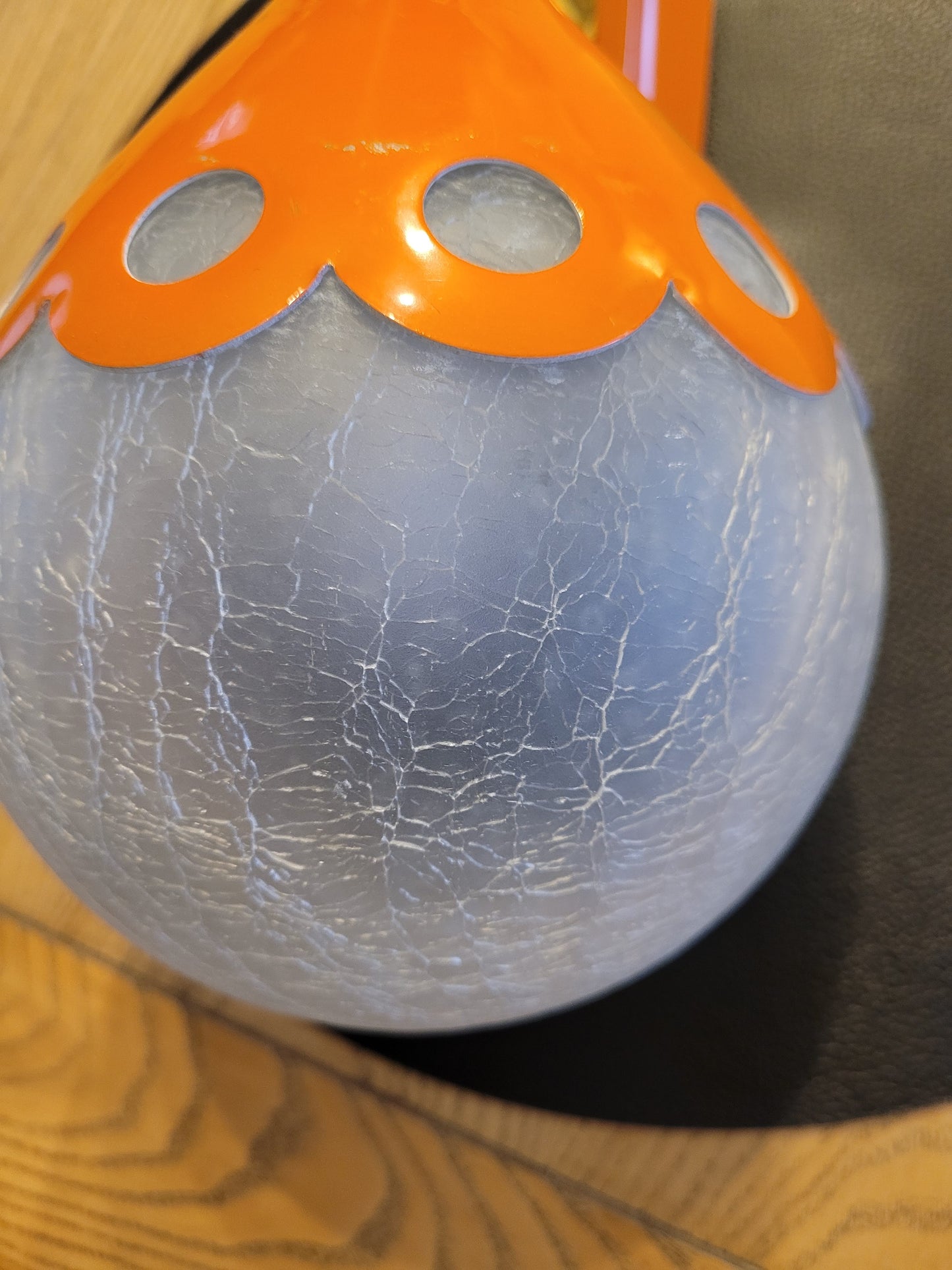 Applique orange 1960 - Globe en verre - Ref 70