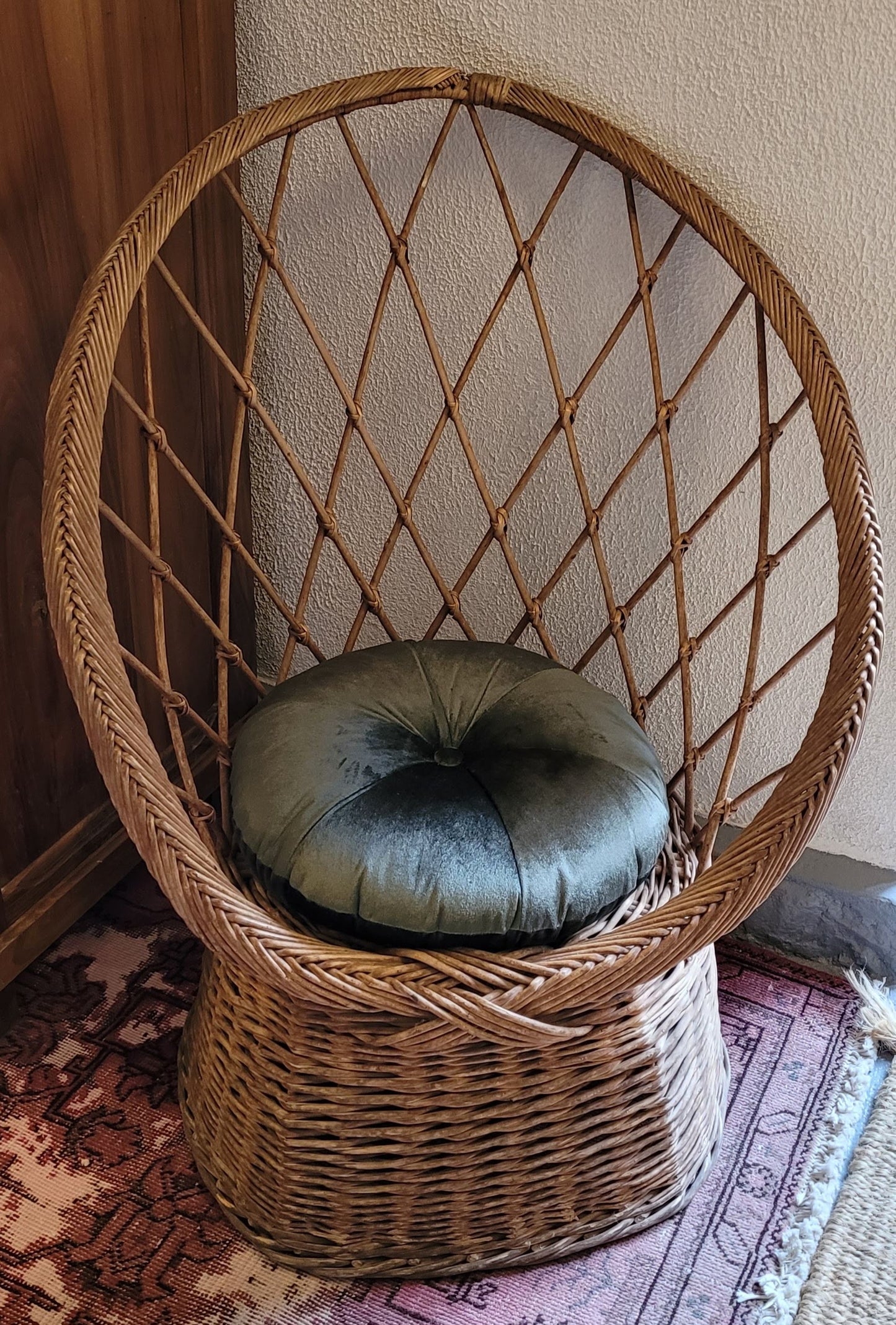 Fauteuil en rotin vintage - Ref 77