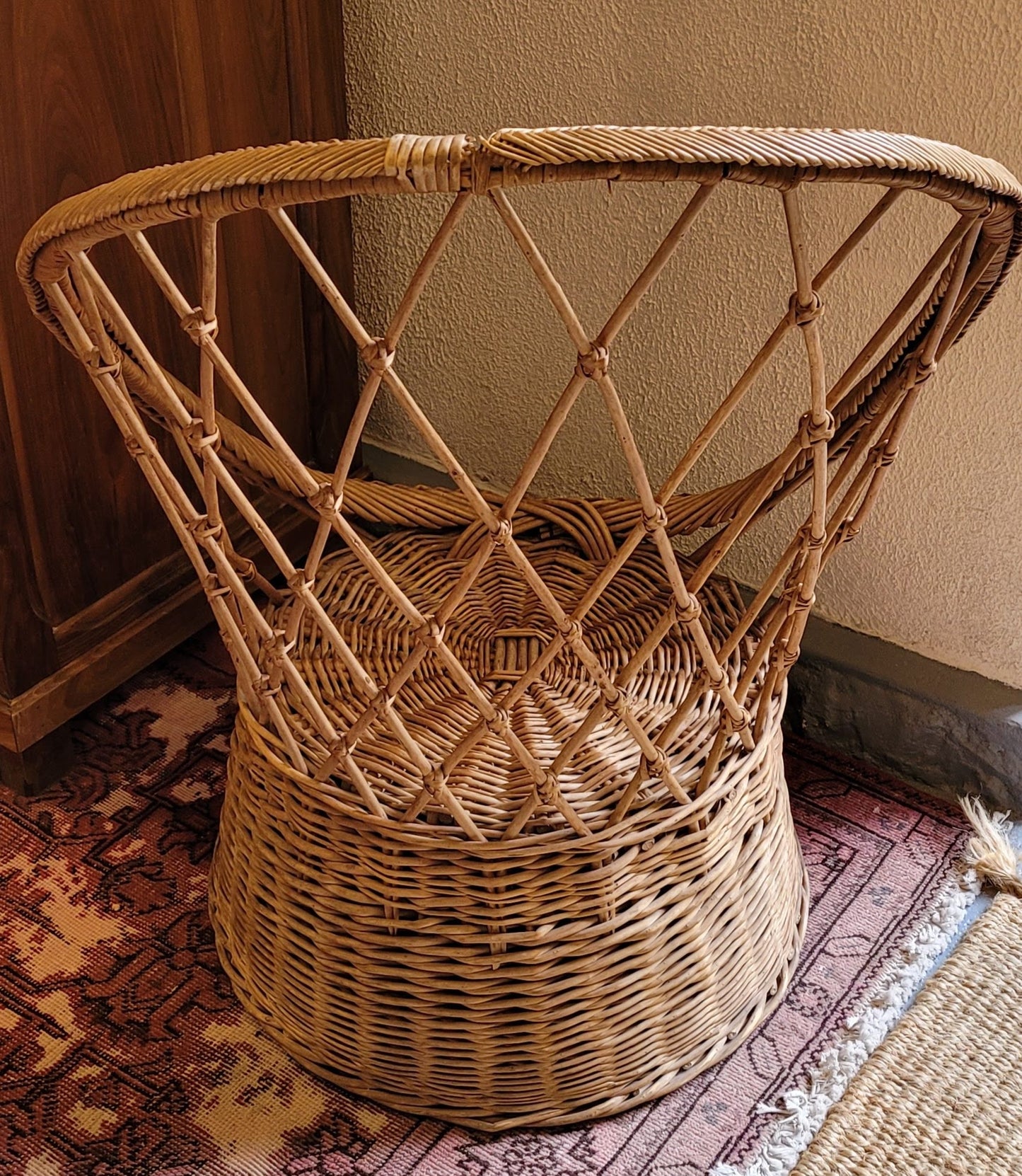 Fauteuil en rotin vintage - Ref 77