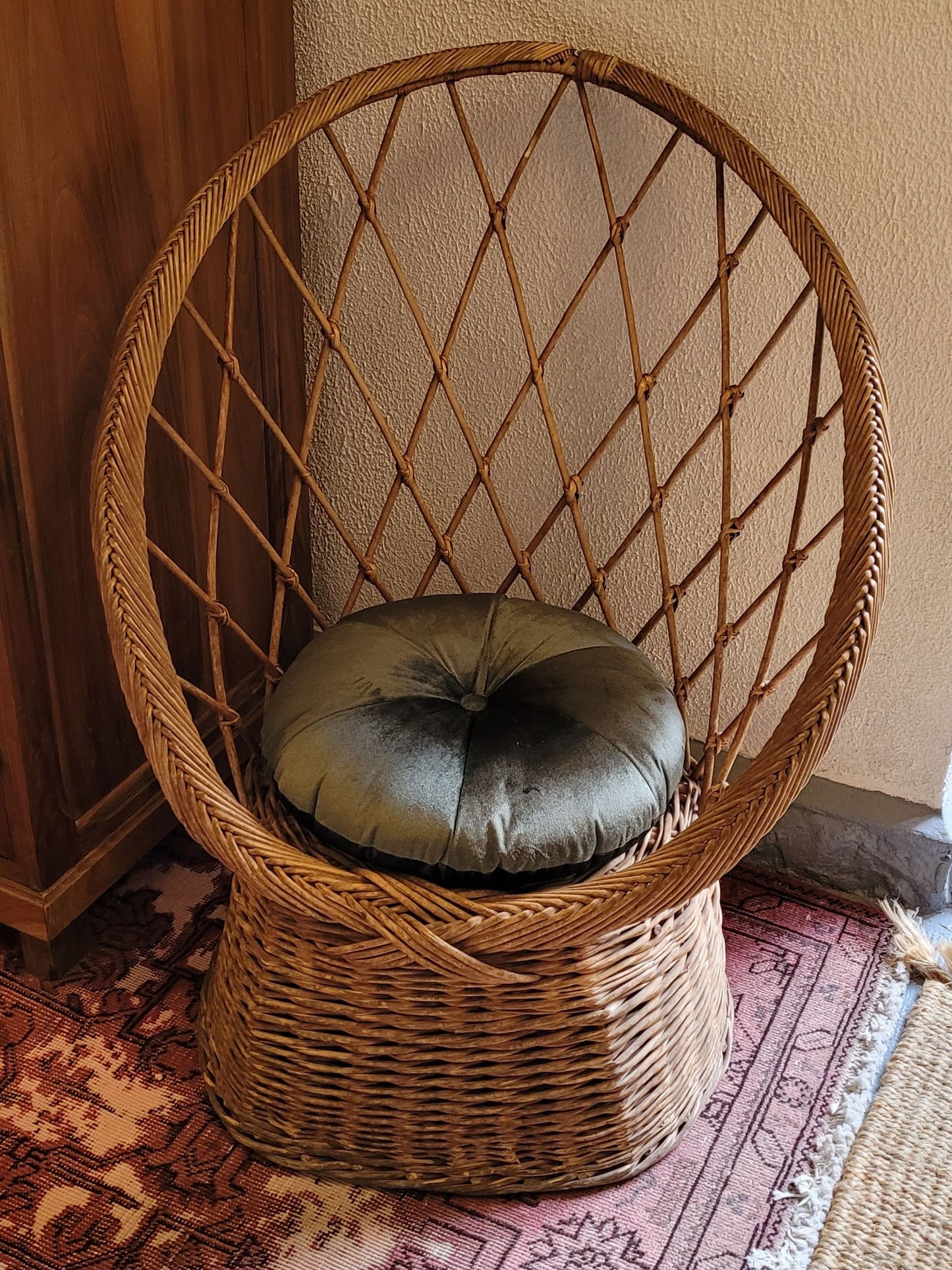 Fauteuil en rotin vintage - Ref 77