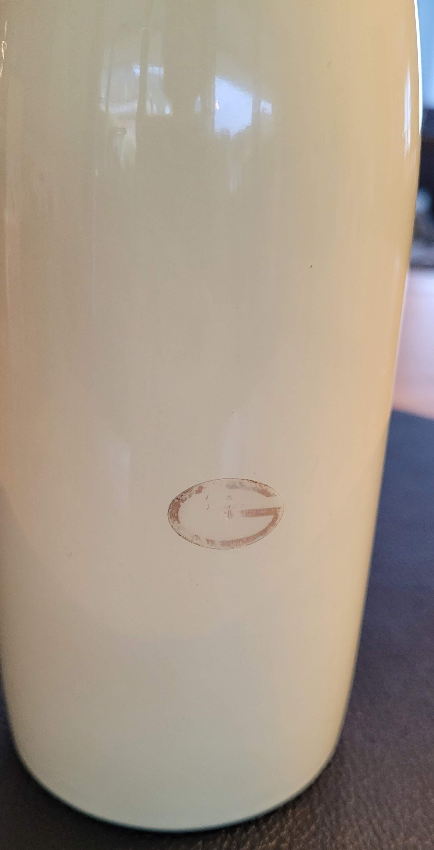 Vase bouteille en céramique jaune - Ref 8