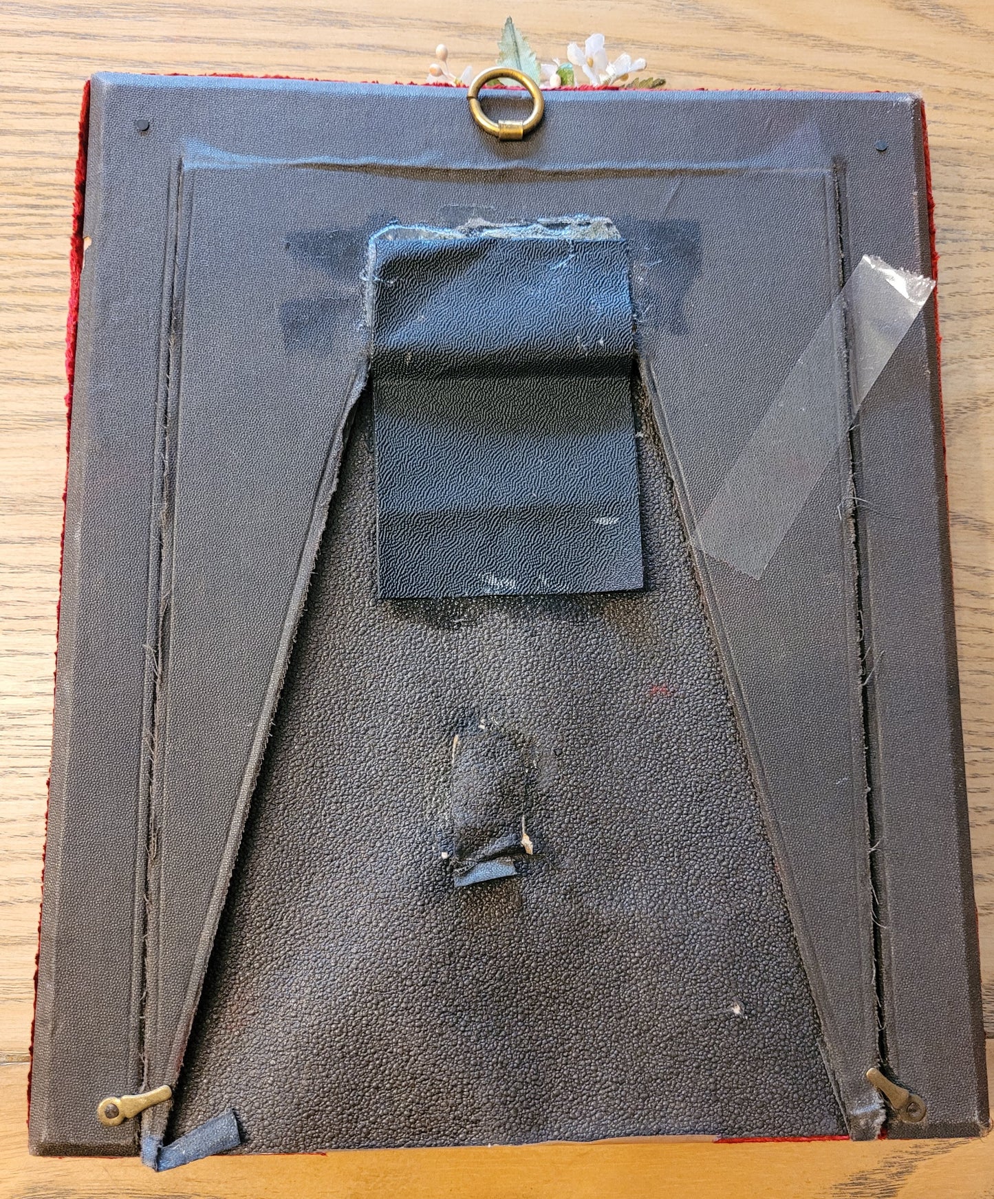 Miroir kitsch velours rouge - ref 23