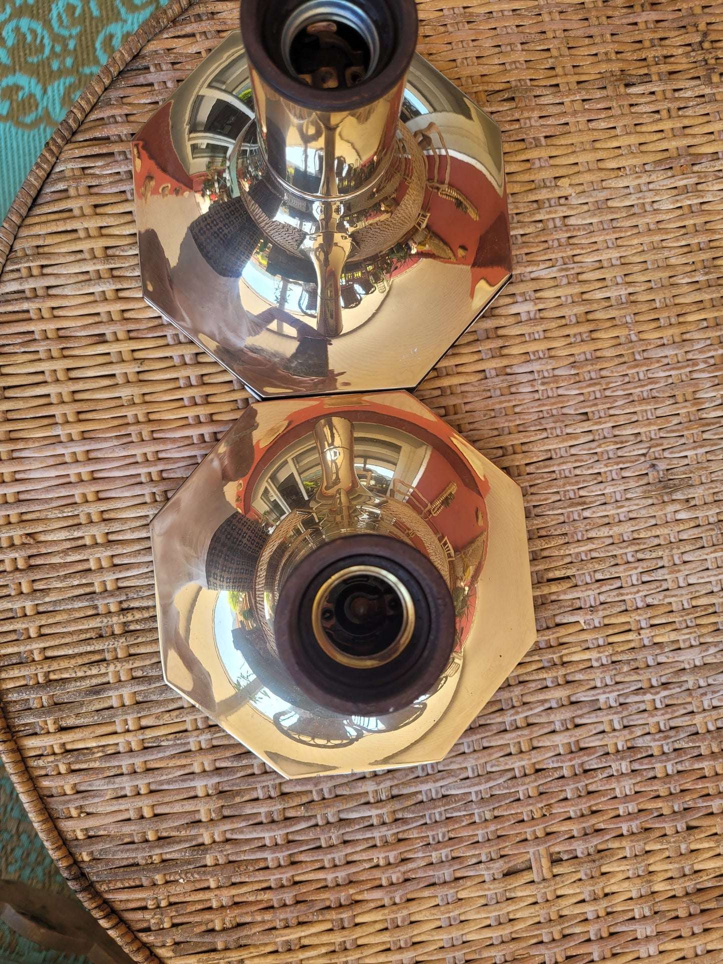 Paire d'appliques vintages dorées italiennes - Ref 159