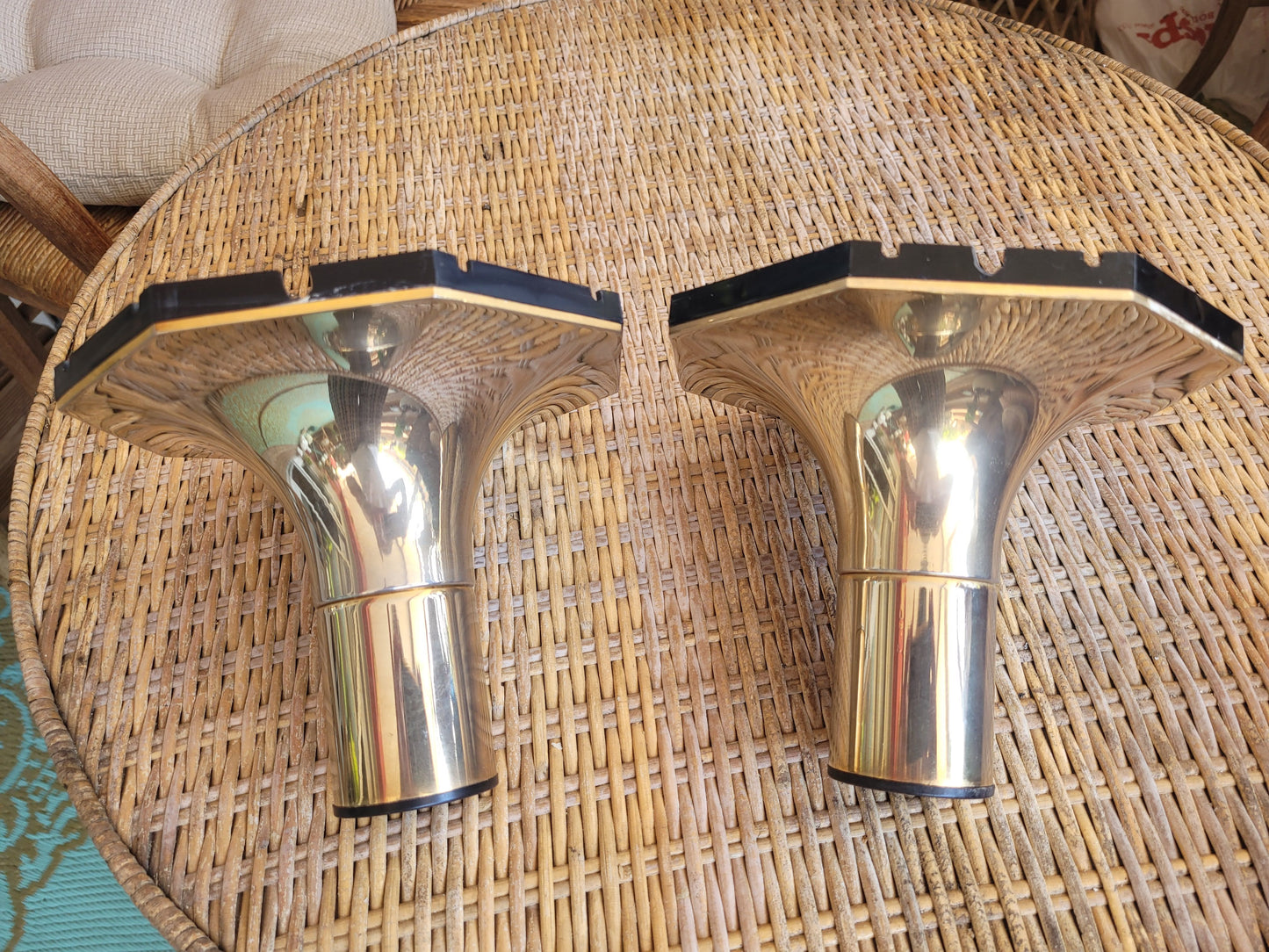 Paire d'appliques vintages dorées italiennes - Ref 159