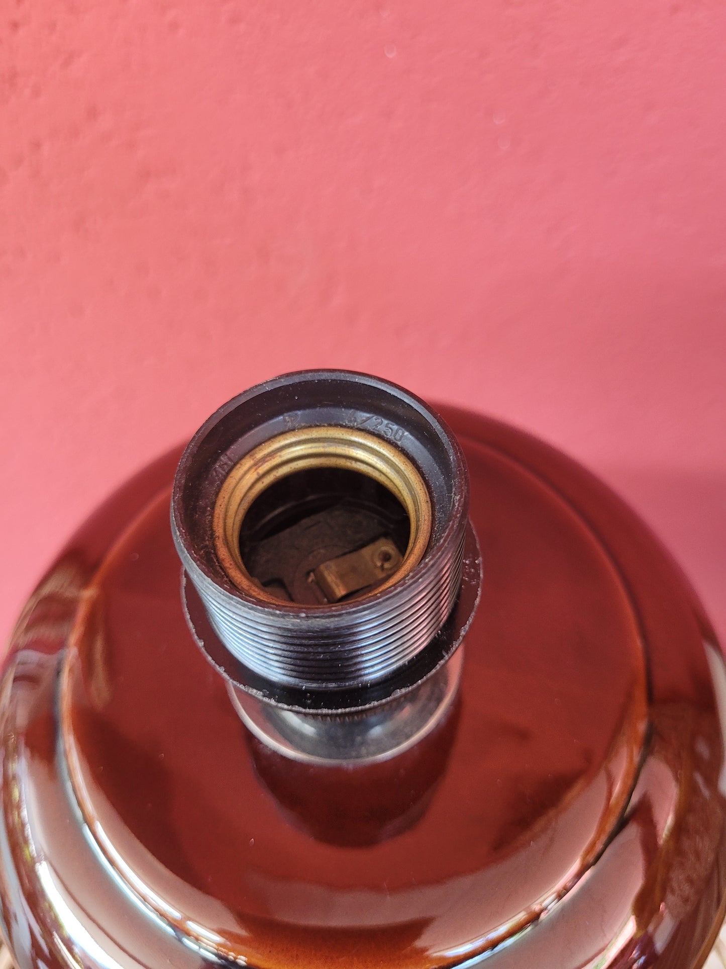 Pied de lampe en céramique vintage à double éclairage - ref 171