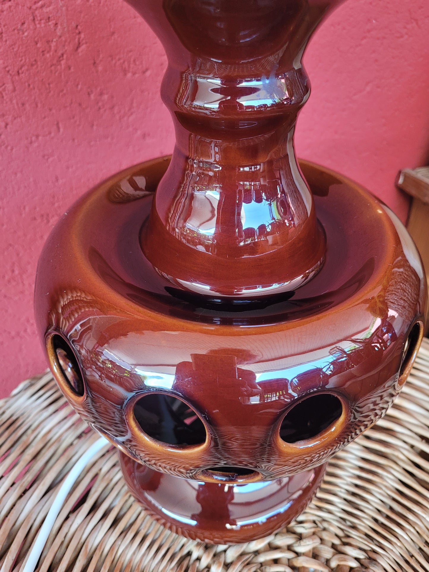 Pied de lampe en céramique vintage à double éclairage - ref 171