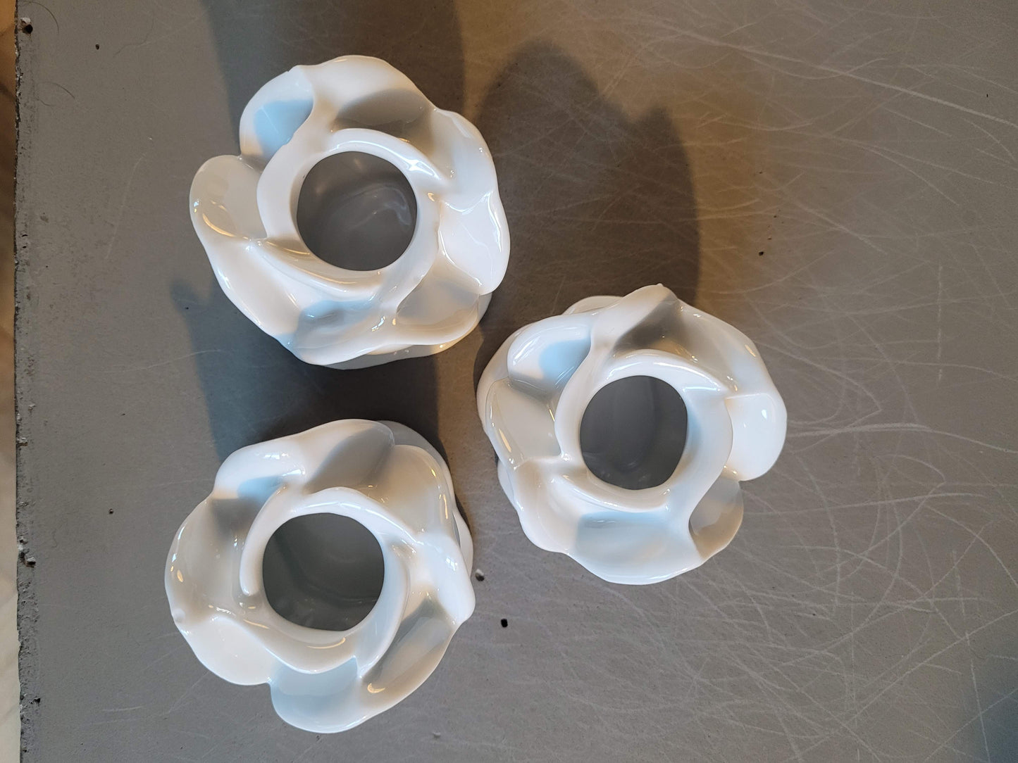 Trio de bougeoirs en porcelaine de Limoges - ref 213