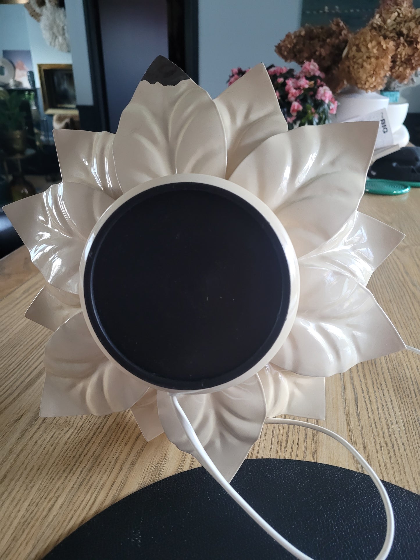 Lampe à poser fleur globe opaline - Ref 228