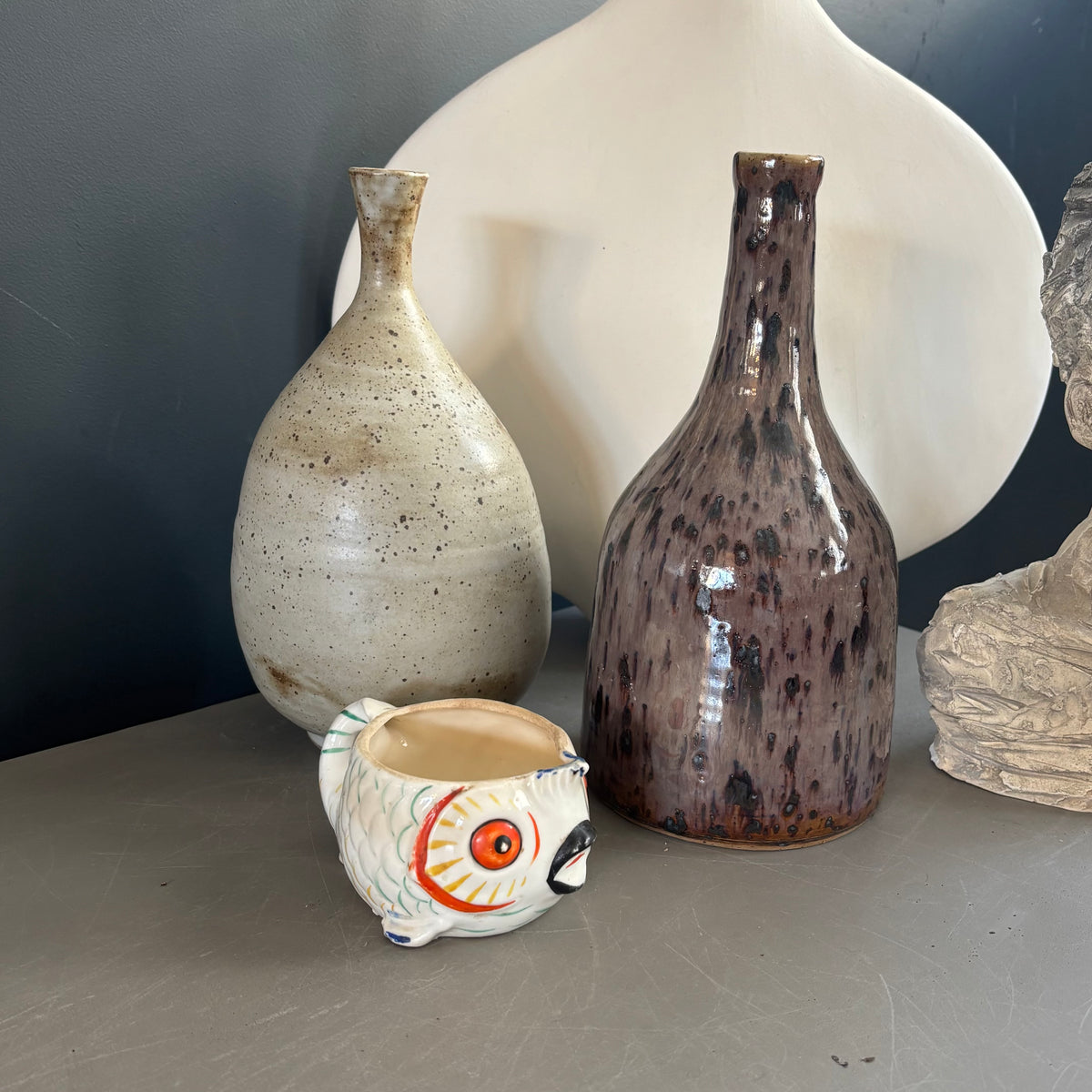Pot à lait poisson - céramique artisanale - Ref 1374
