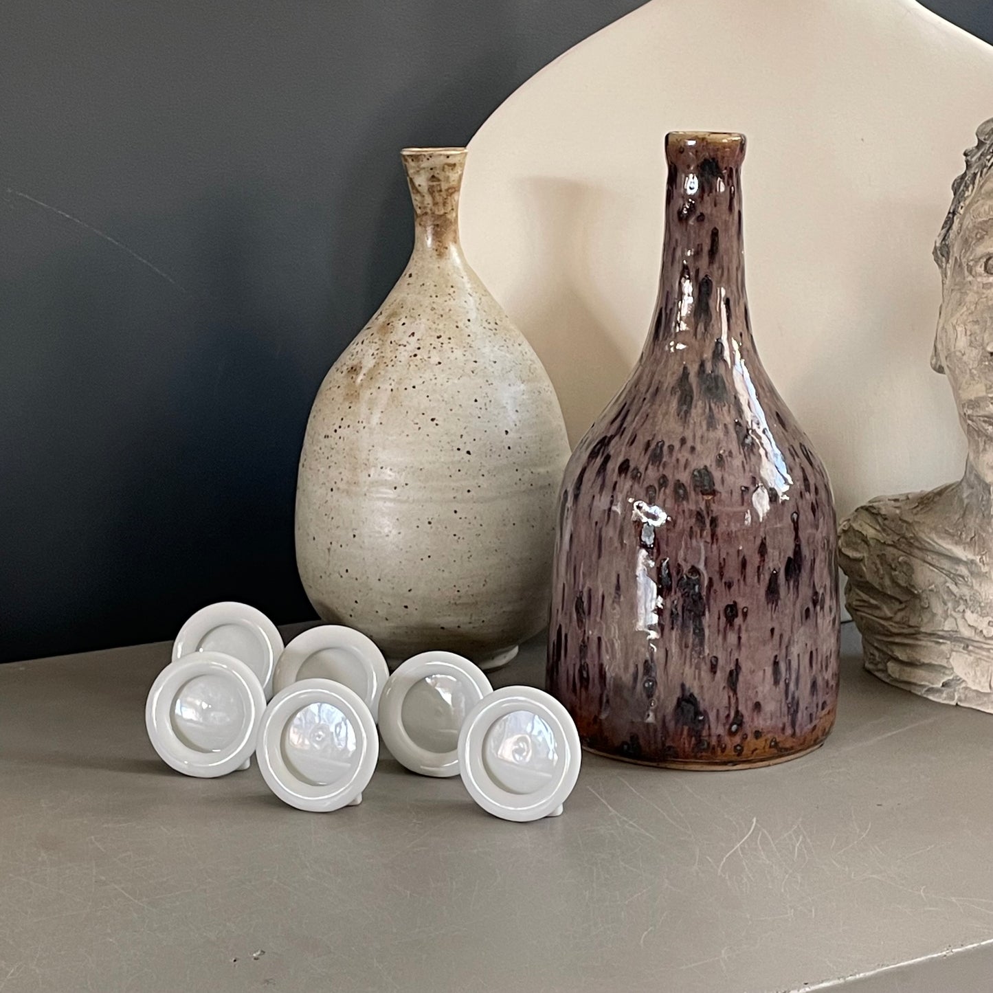 Lot de 6 porte-photos en porcelaine - Ref 940