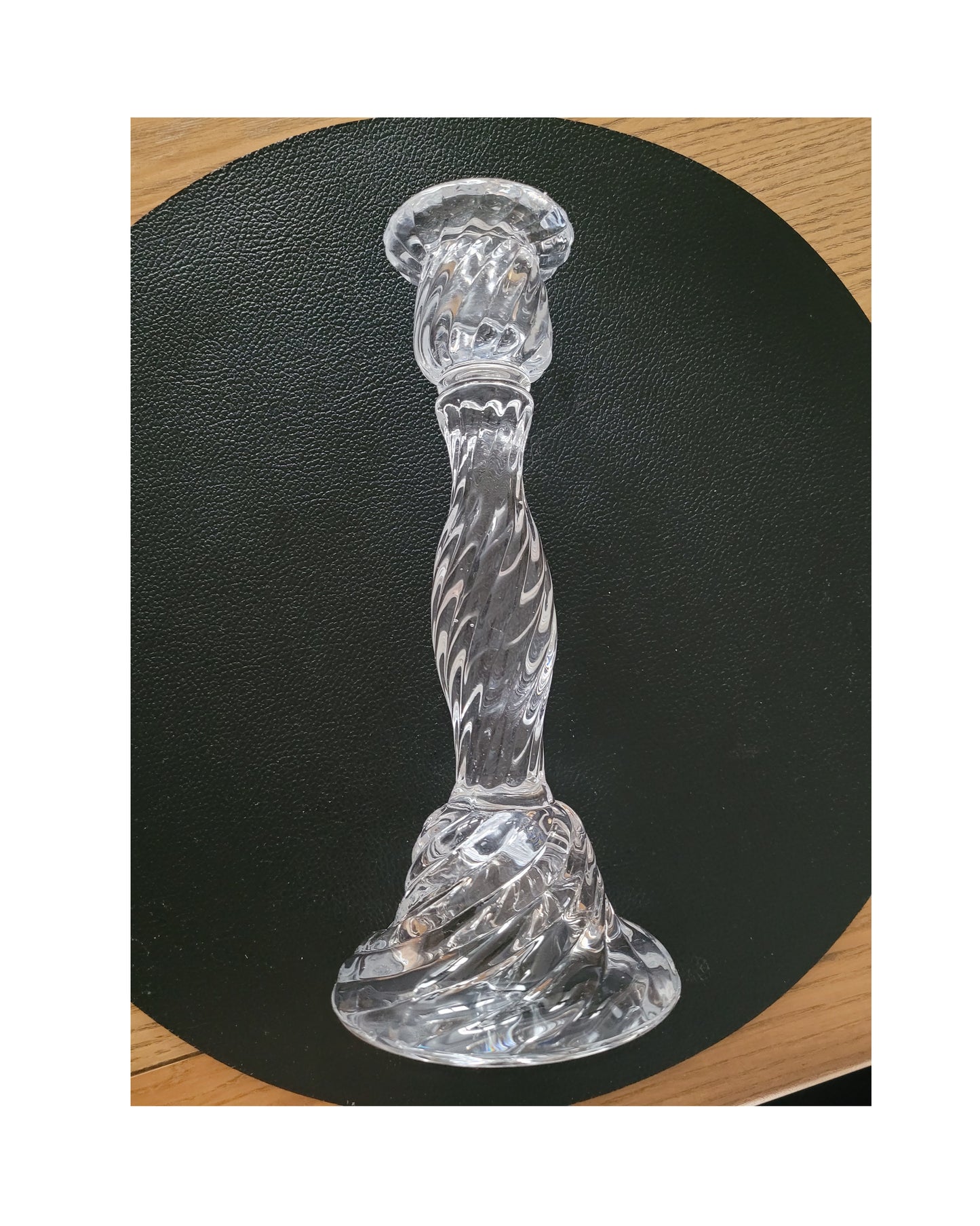 Bougeoir en verre moulé torsadé - Ref 33