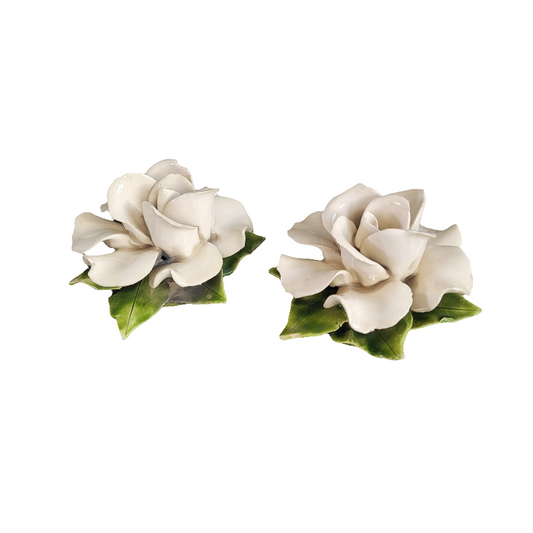 Paire de roses en céramique à suspendre- Ref 555