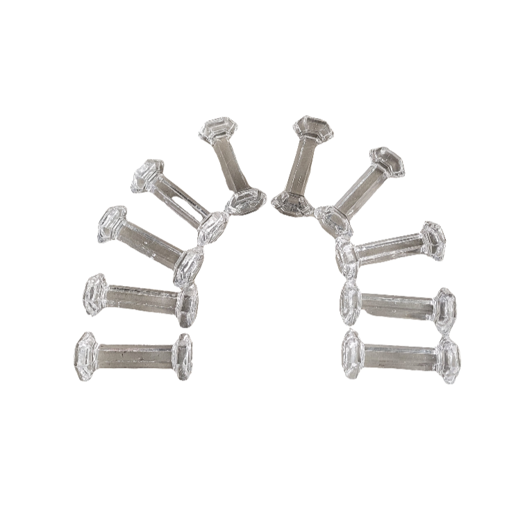 10 porte-couteaux hexagonaux en verre - Ref 308