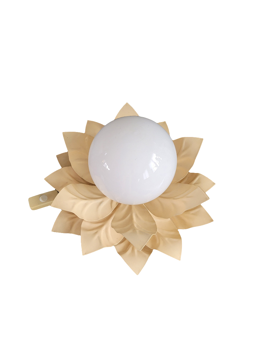 Lampe à poser fleur globe opaline - Ref 228