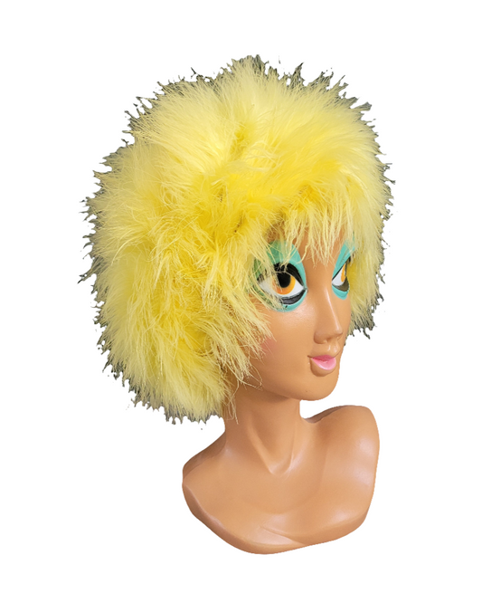 Chapeau / bonnet / perruque en plumes véritables - Ref 554