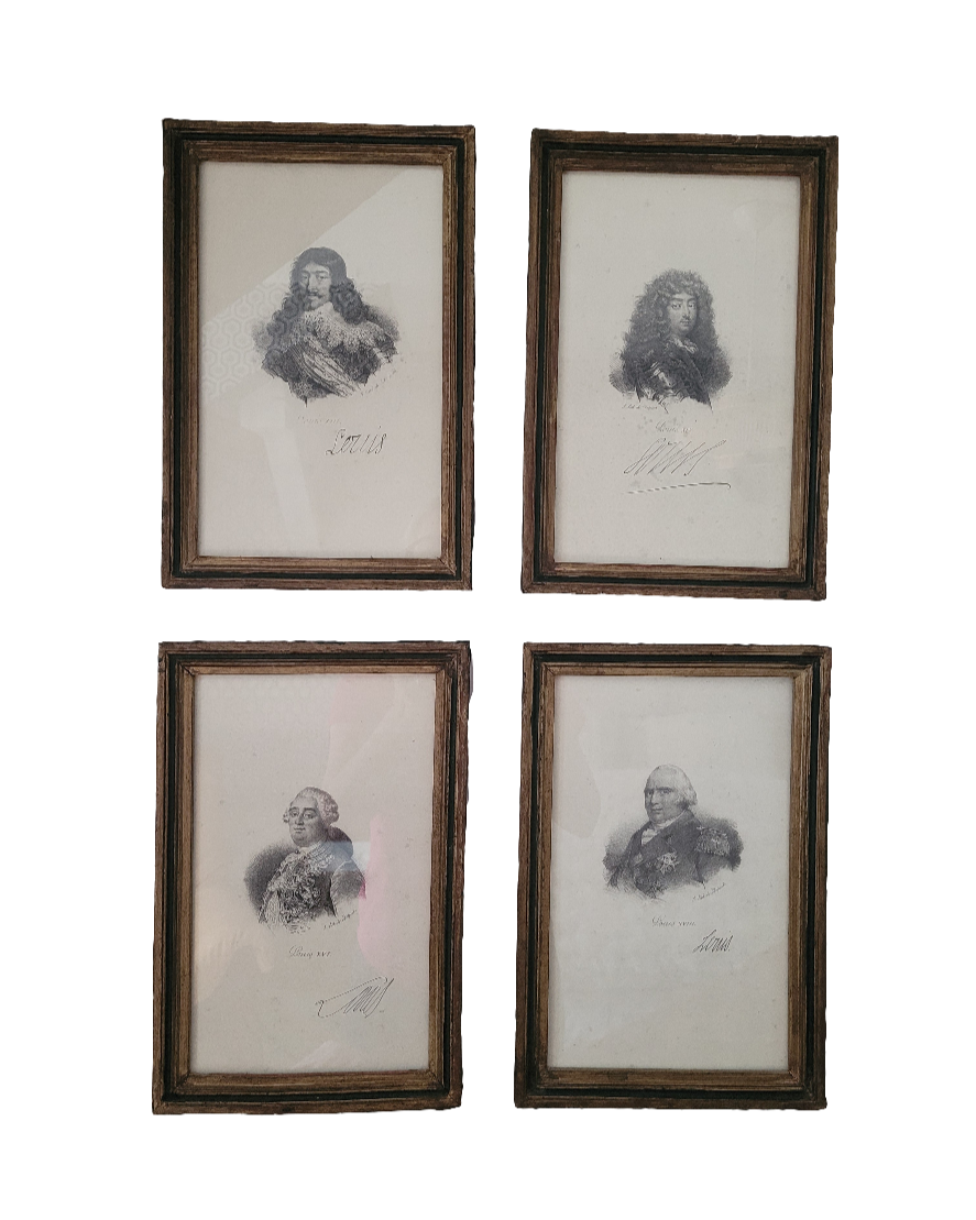 Lot de 4 portraits de Rois de France - Ref 463