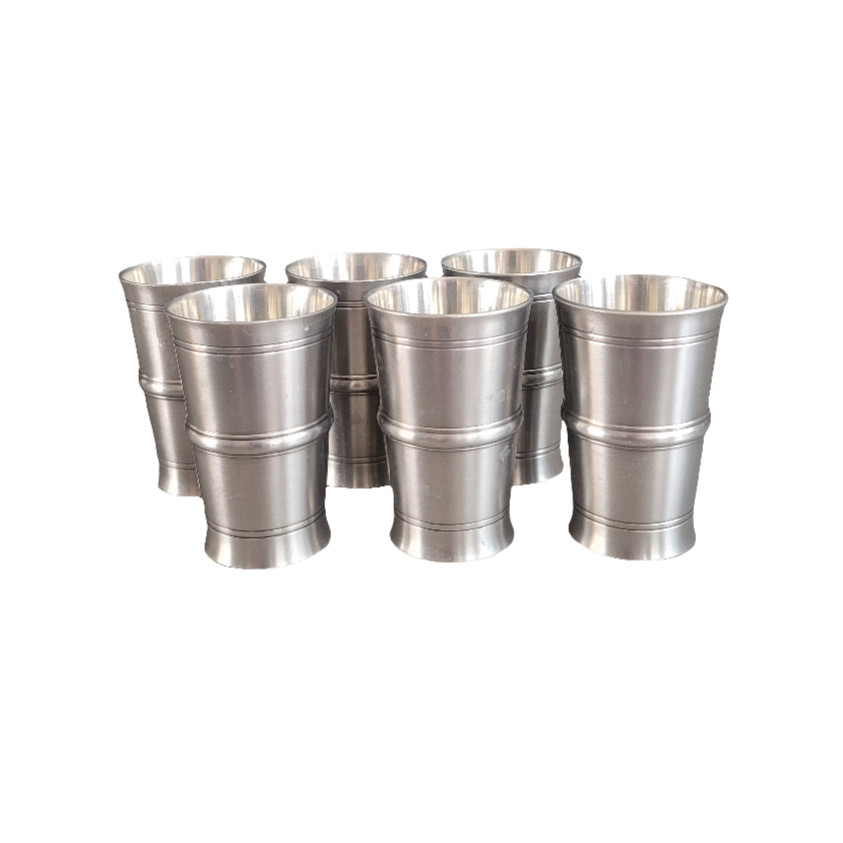Lot de 6 gobelets Baehler en étain fin - Ref 504