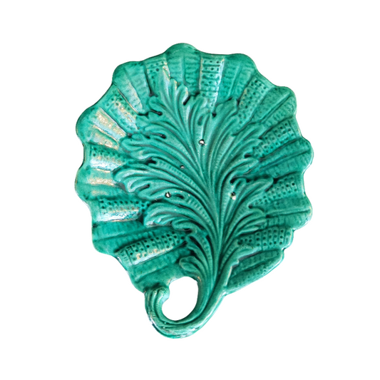 Vide-poche feuille en céramique verte - Ref 534