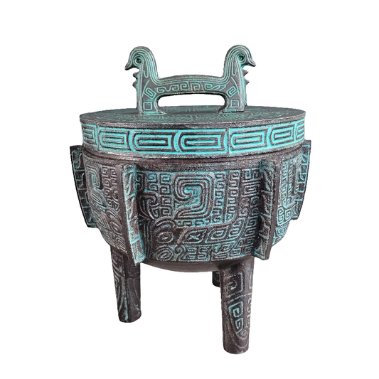 Seau à glace tripode en métal gravé - Ref 493