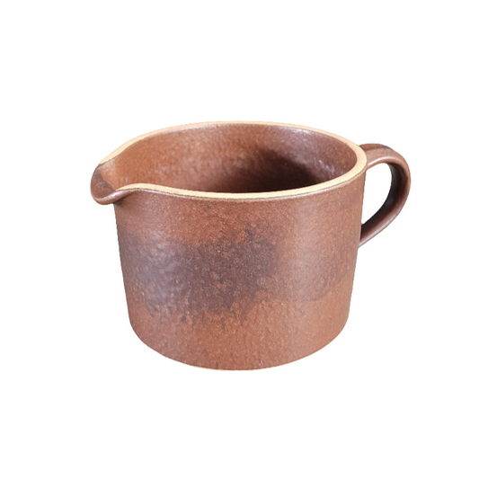 Pichet - pot à crème - en faience émaillée marron - Ref 506