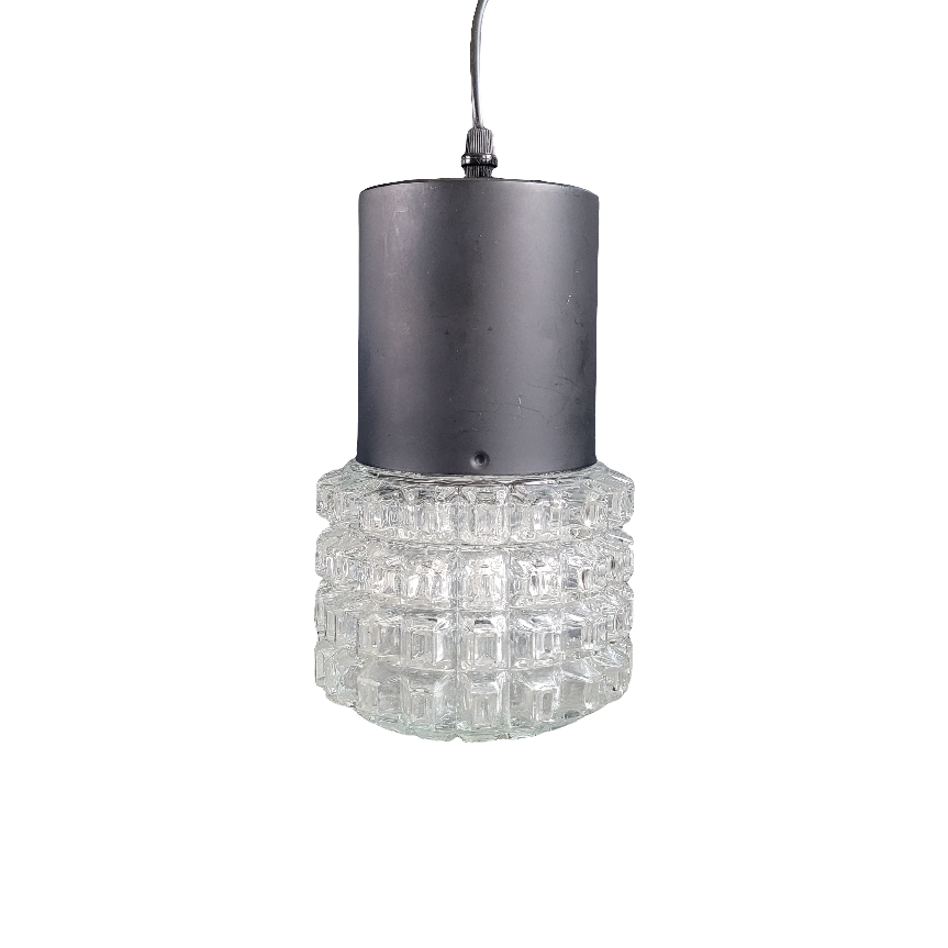 Suspension vintage globe en verre moulé- Ref 305
