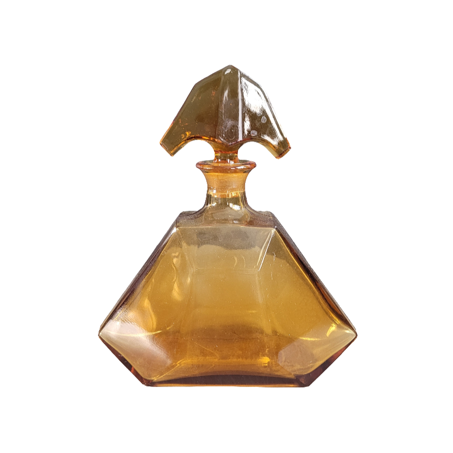 Carafe à liqueur art déco en verre ambré- Ref 302