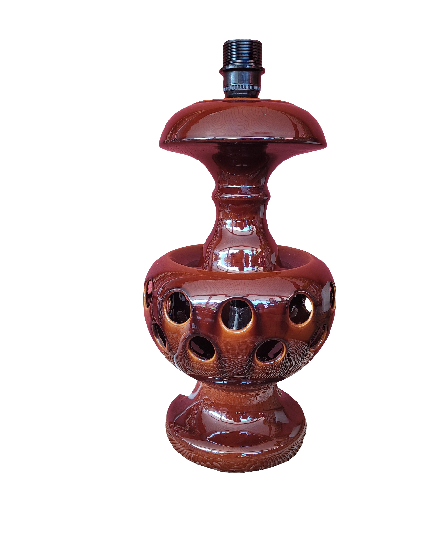 Pied de lampe en céramique vintage à double éclairage - ref 171