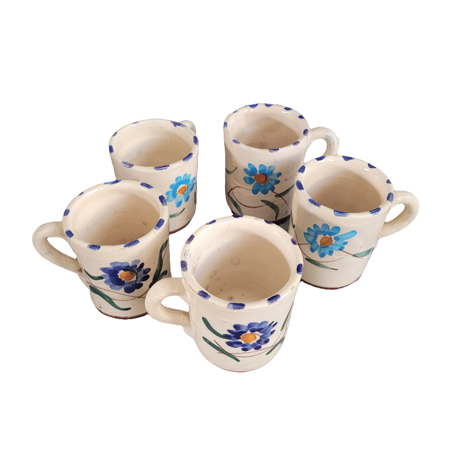 5 tasses en céramique émaillée - Ref 524