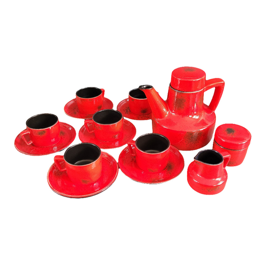 Service à café vintage 6 personnes complet - Ref 609