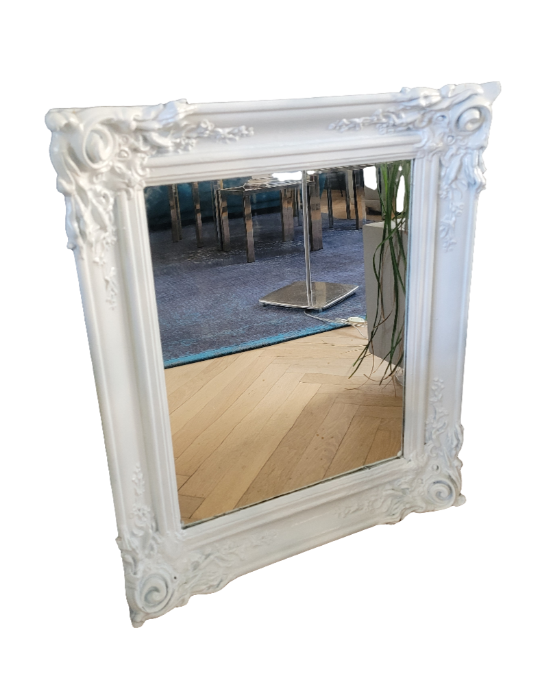 Miroir ancien avec cadre en bois peint - Ref 114
