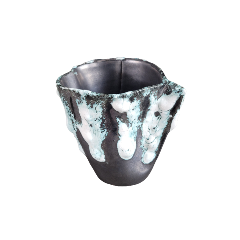 Tasse Émaux des Glaciers, atelier Cyclope, Charles Cart Annecy - Ref 391