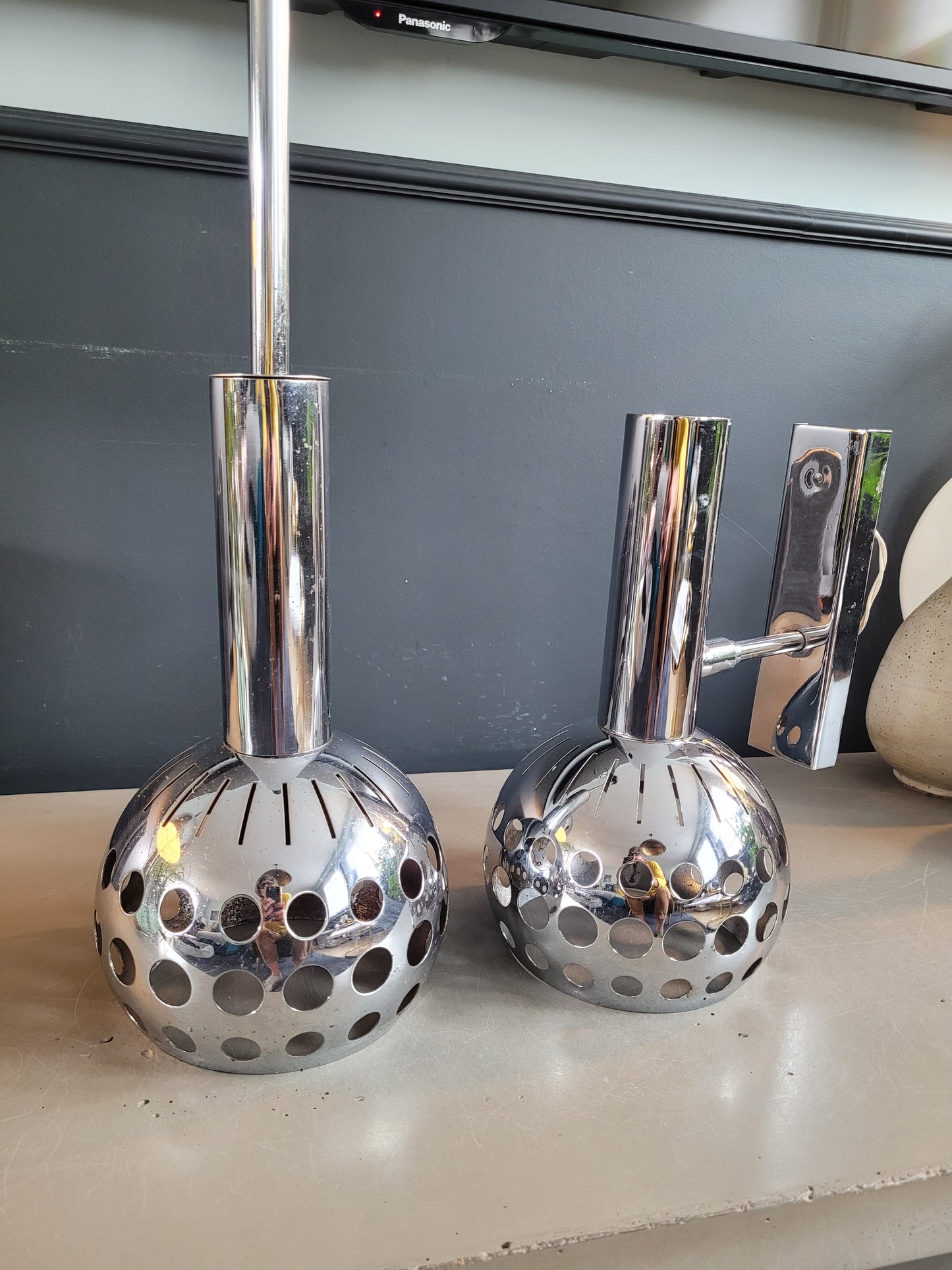 Ensemble applique + suspension vintages chromées - Ref 650