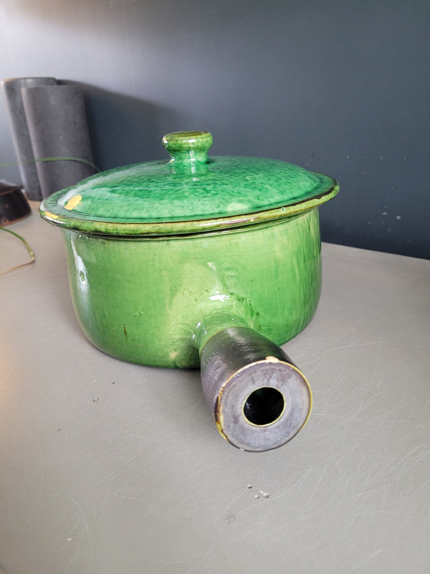 Caquelon à couvercle en terre cuite Vallauris - Ref 324