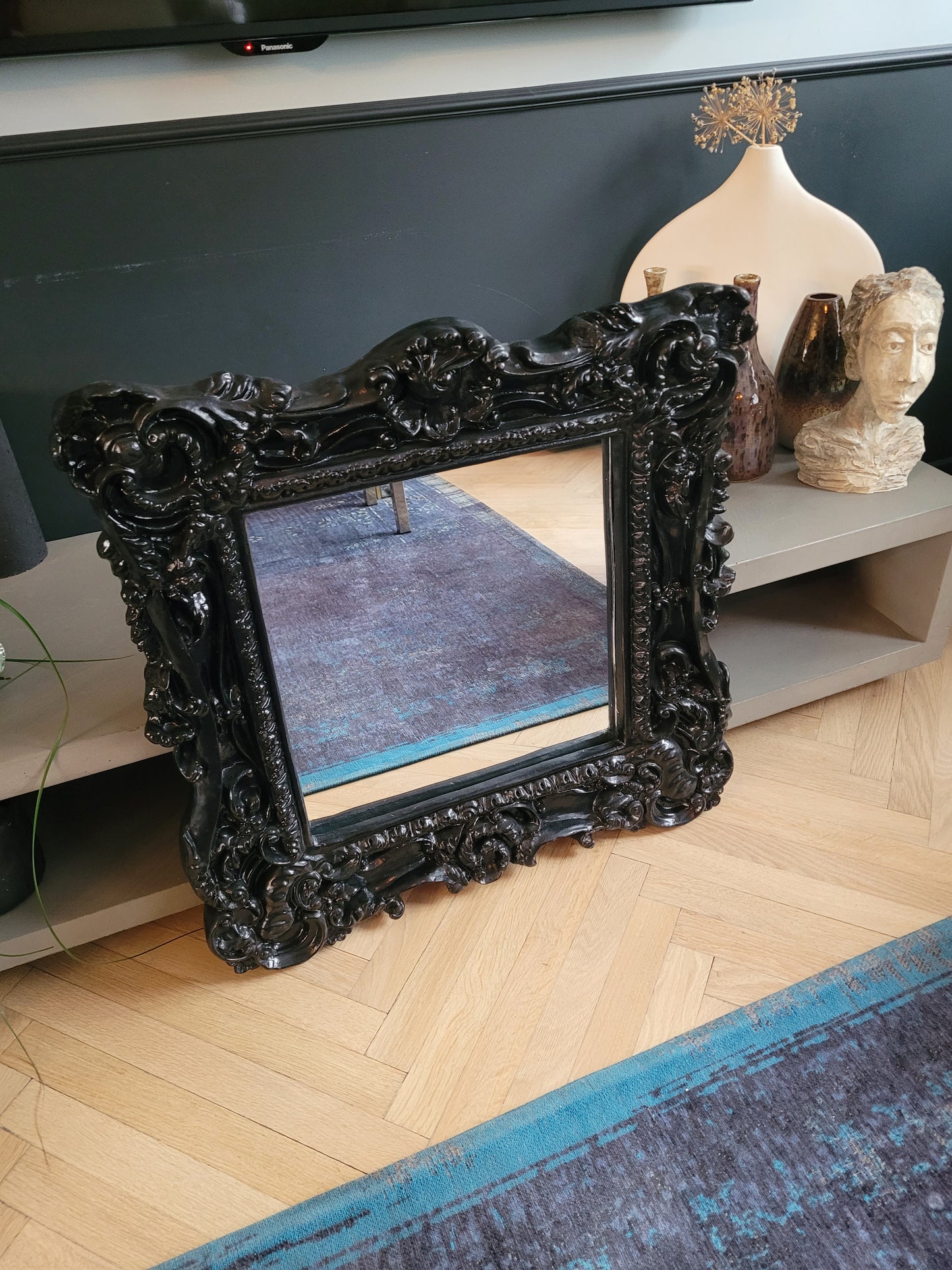 Miroir baroque façon stuc - Ref 614