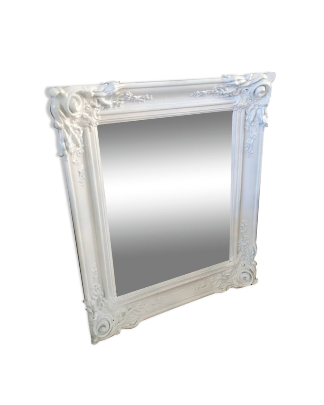 Miroir ancien avec cadre en bois peint - Ref 114
