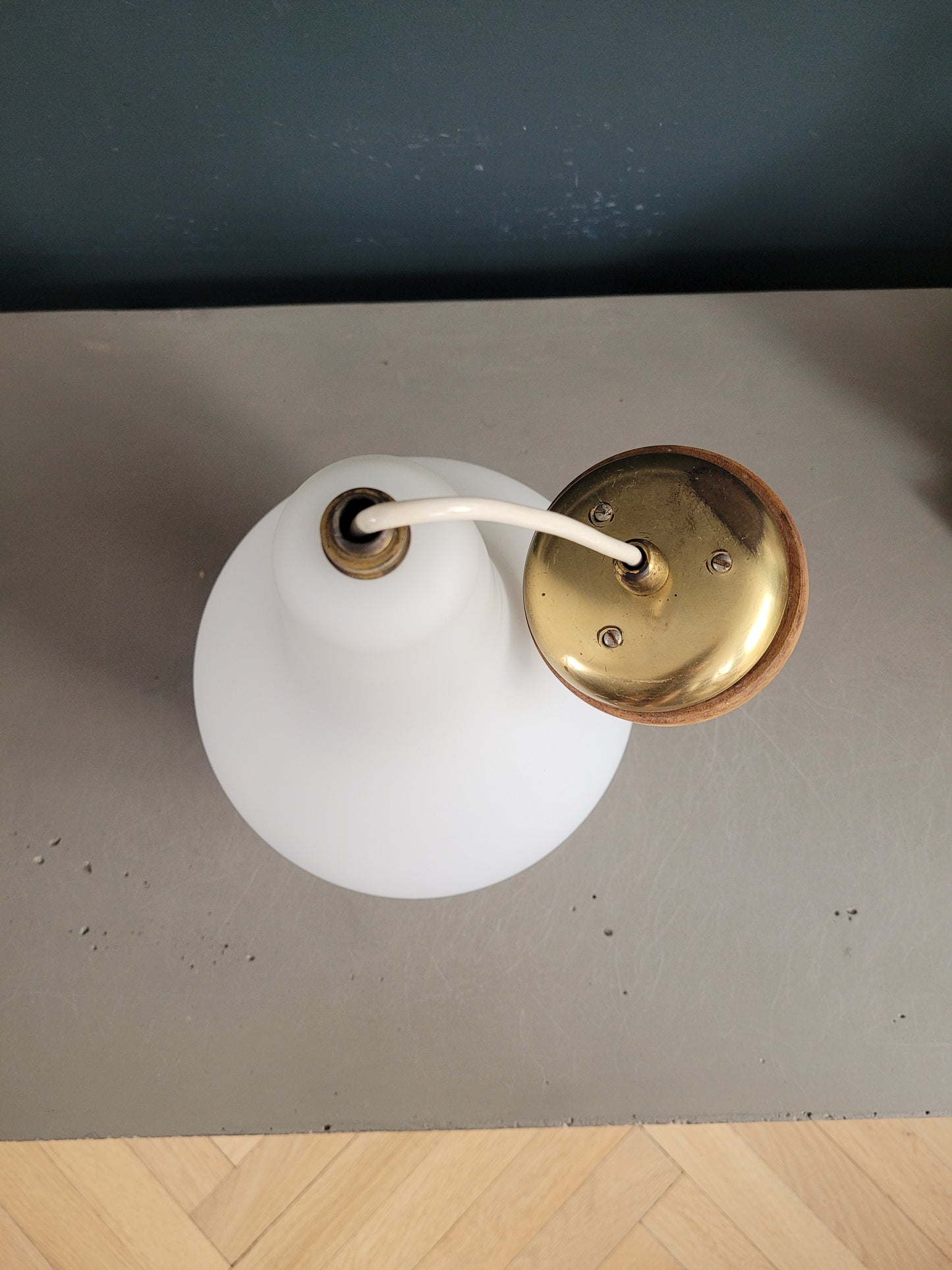 Suspension opaline poire vintage- Ref 457
