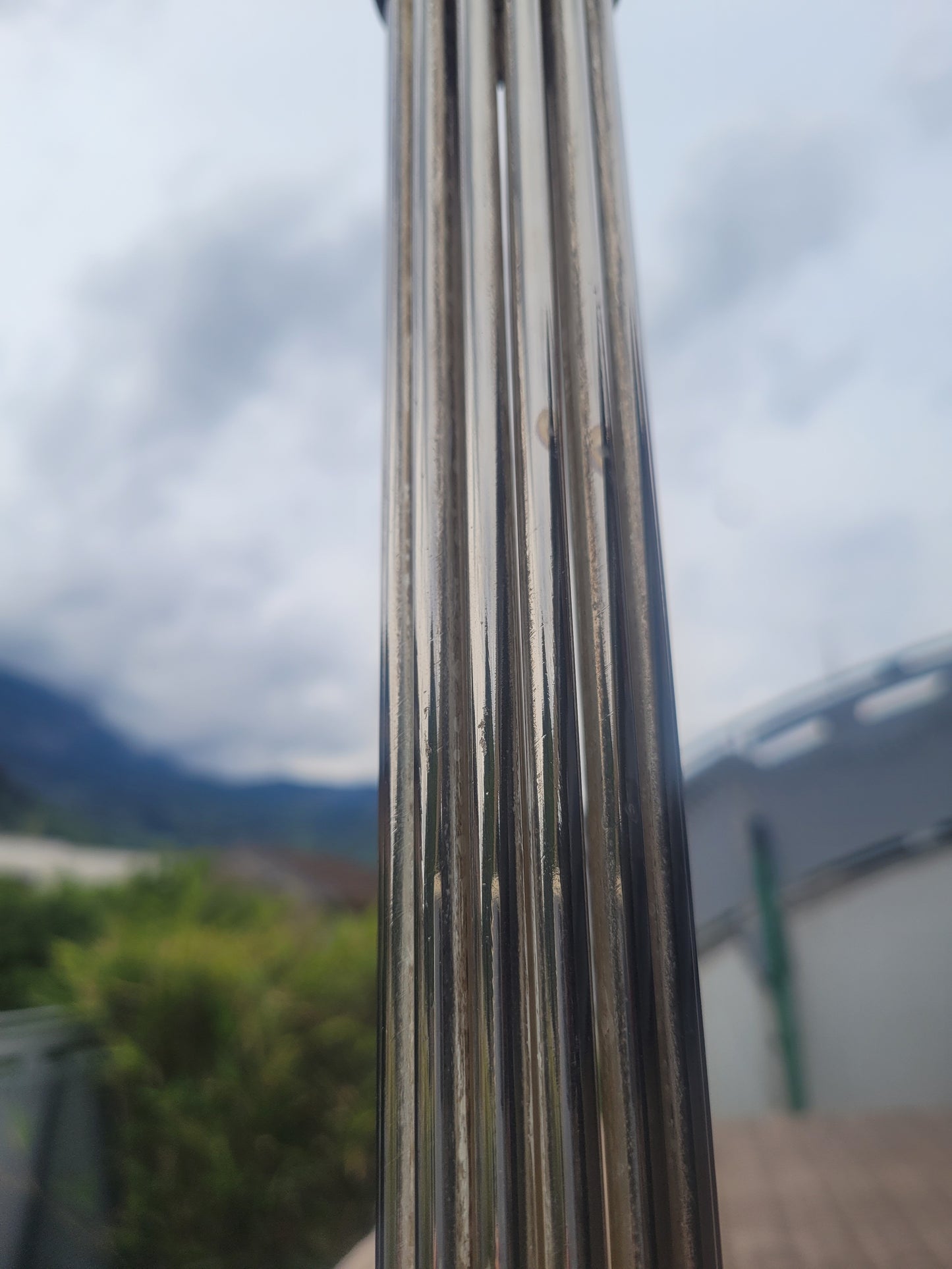 Grand bougeoir ancien 45cm en métal argenté - Ref 321