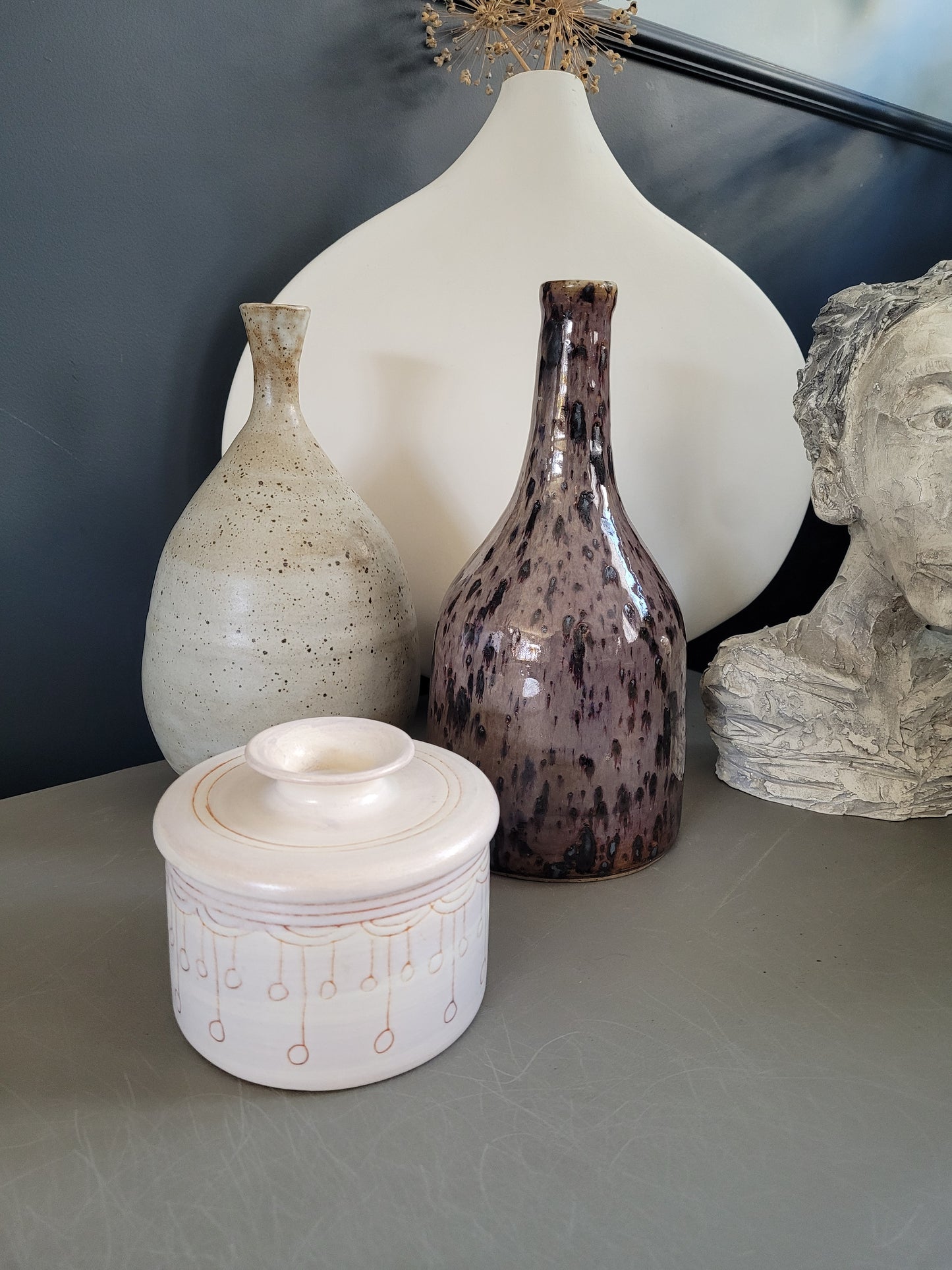 Beurrier en céramique émaillée signé MF Lathuilière - Beurrier- Ref 267