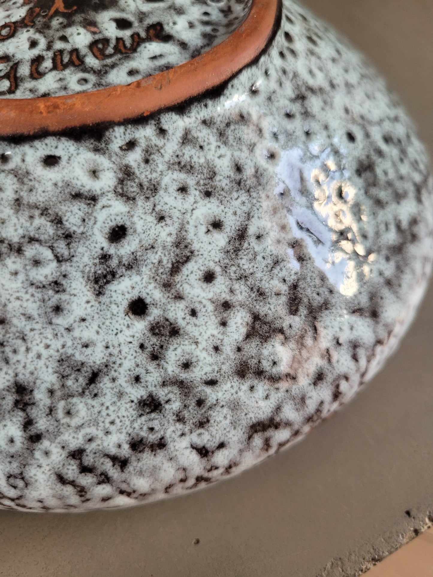 Coupelle en céramique émaillée signée Hôpital Cantonal Genève 1969 - Ref 297