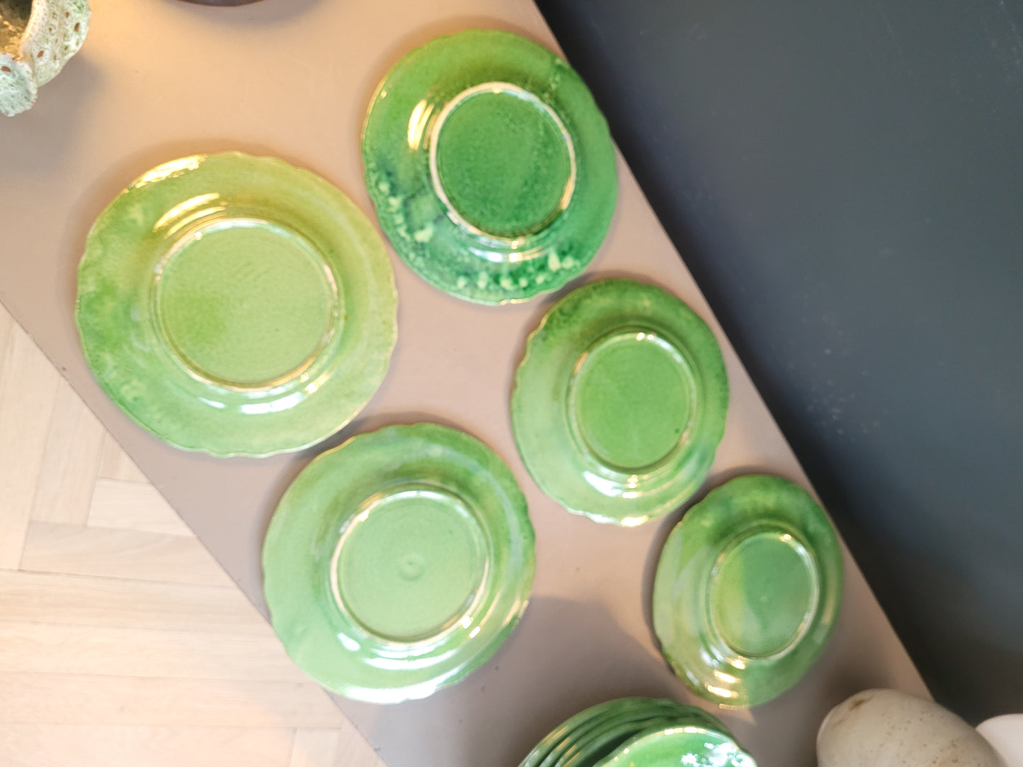 Serie d'assiettes Vallauris vertes - Ref 478