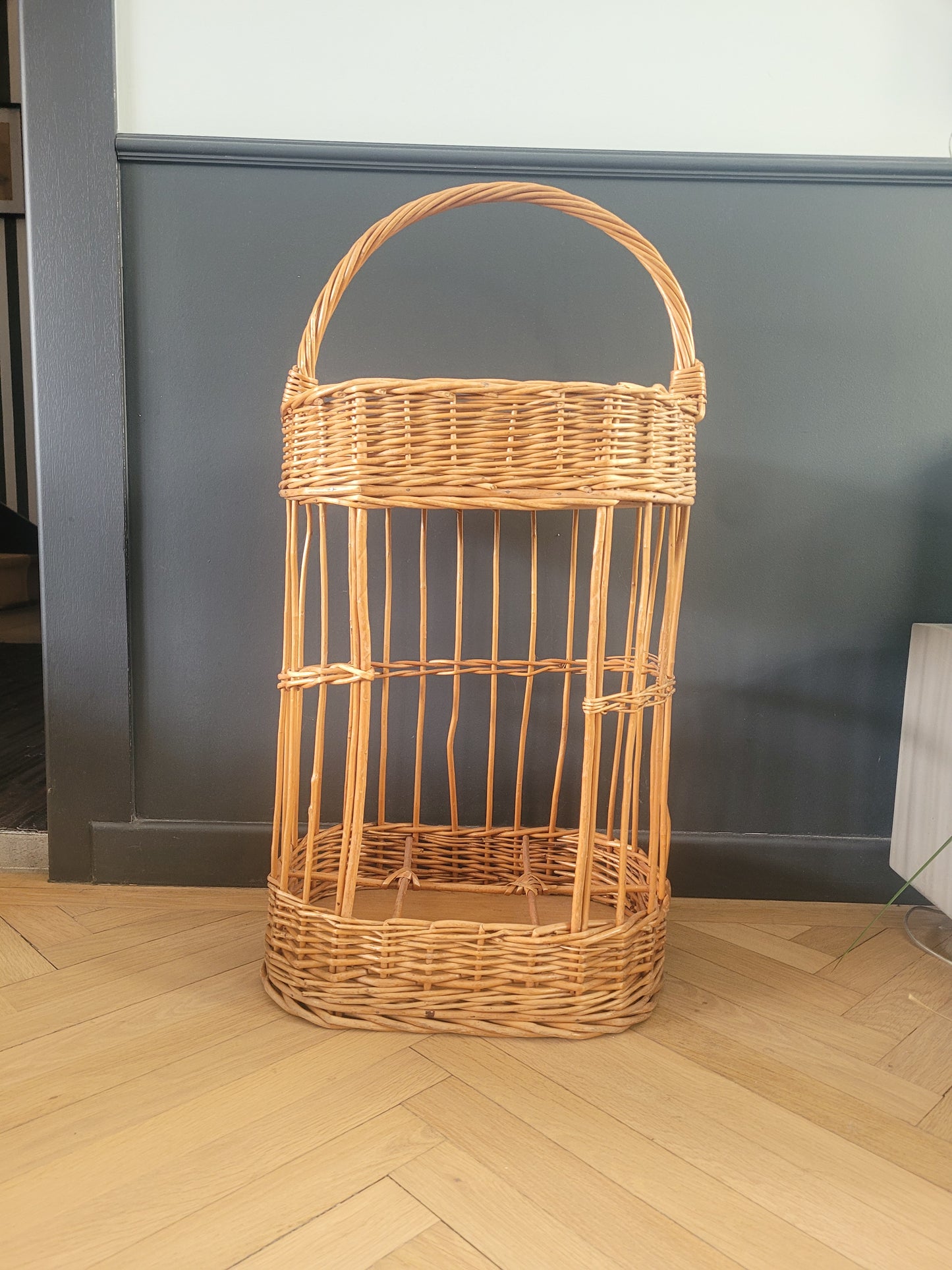 Desserte à poignée en osier / bout de canapé / bar - Ref 151