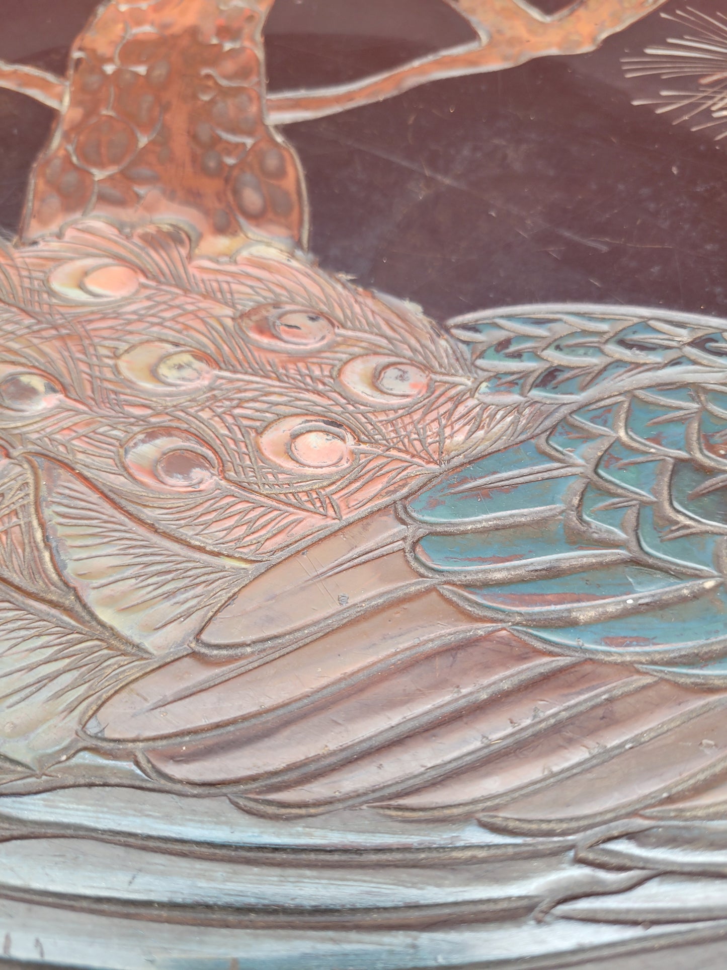 Table japonaise en bois laqué gravé- Ref 621