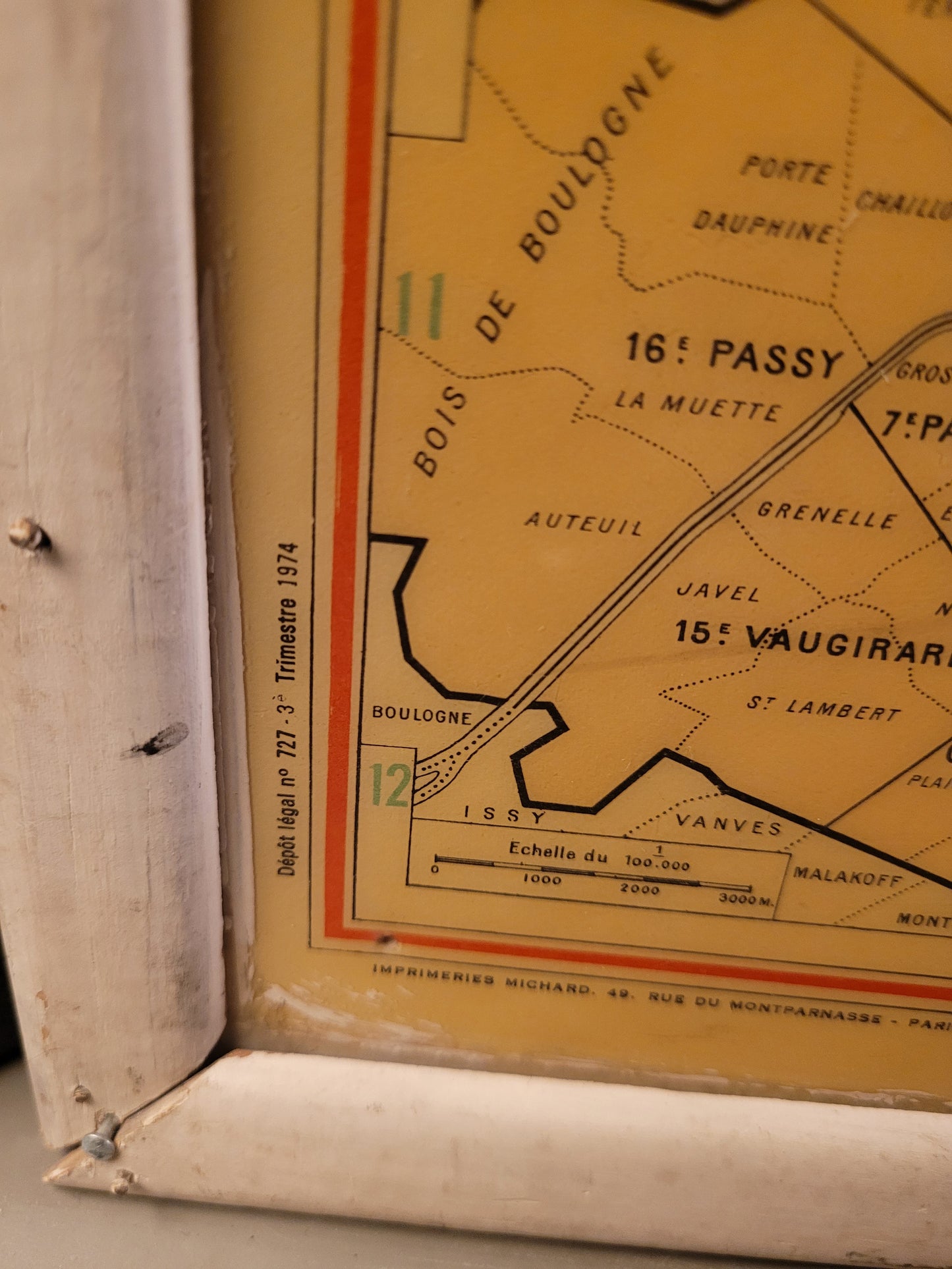 Plan de Paris mural de 1974 - Cartes Taride - Ref 626