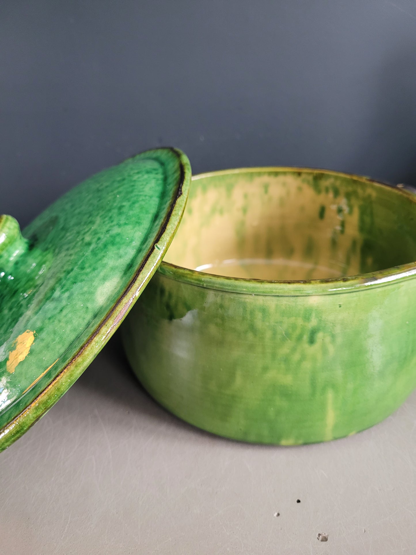 Caquelon à couvercle en terre cuite Vallauris - Ref 324