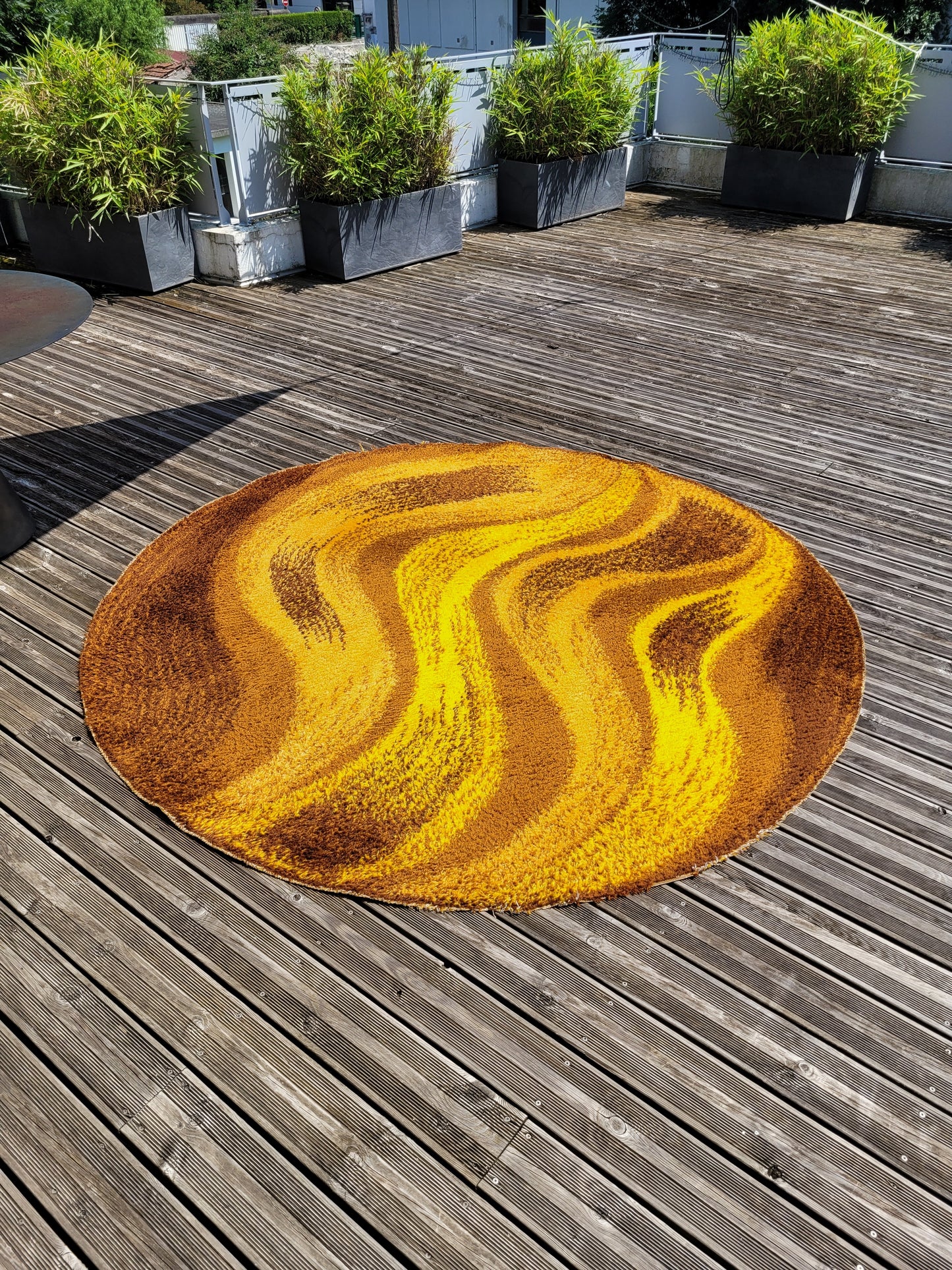 Tapis rond vintage en laine - diamètre 235cm - Ref 460