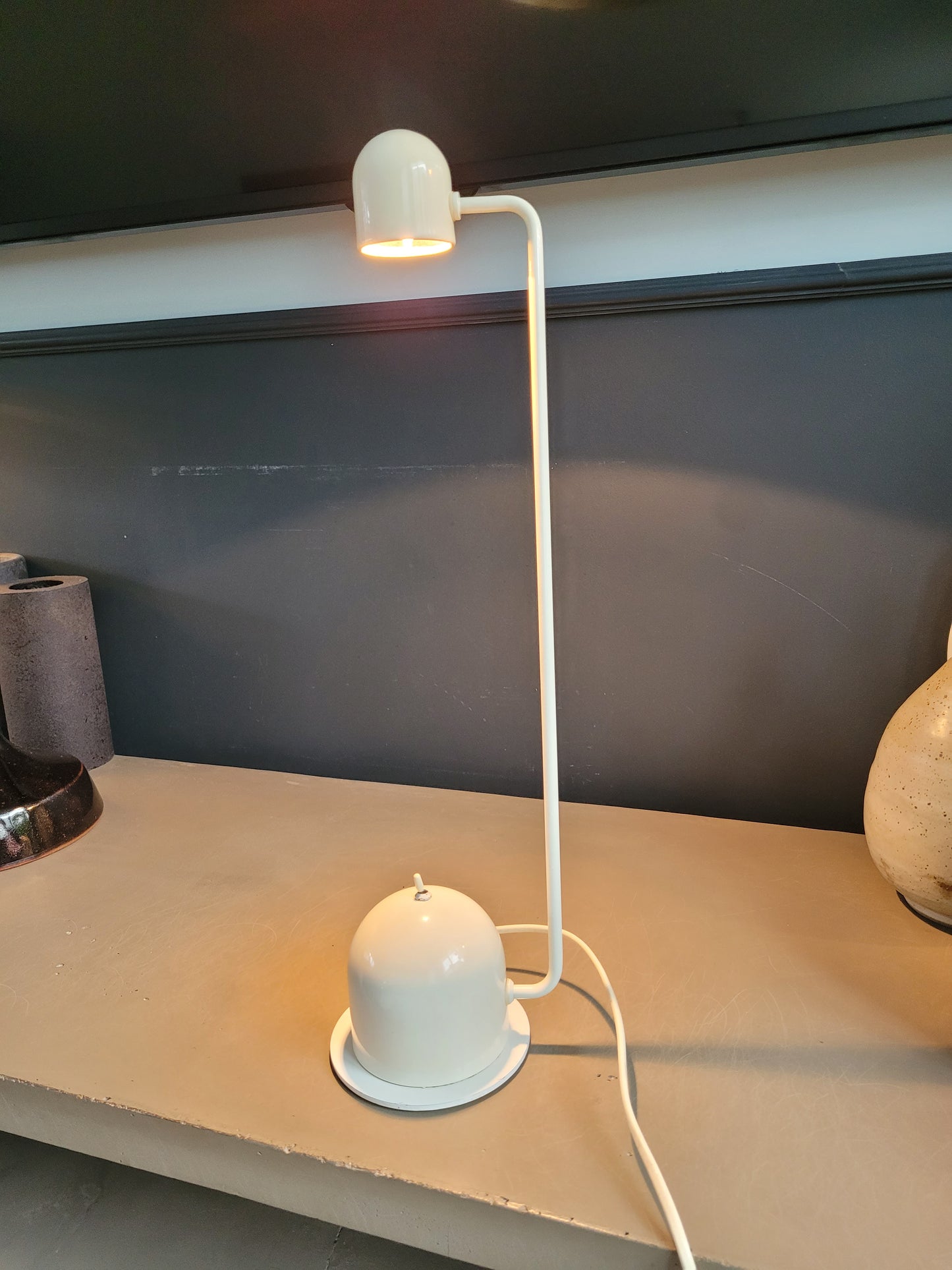 Lampe de bureau vintage articulée laquée blanc - Ref 281