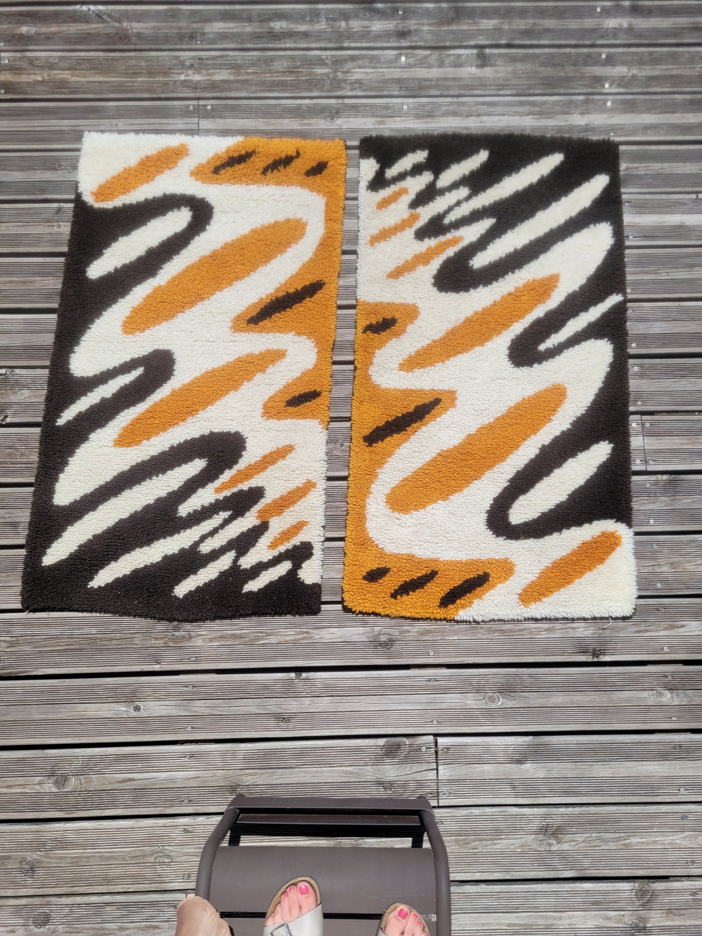 Paire de descentes de lit en laine - tapis - Ref 464