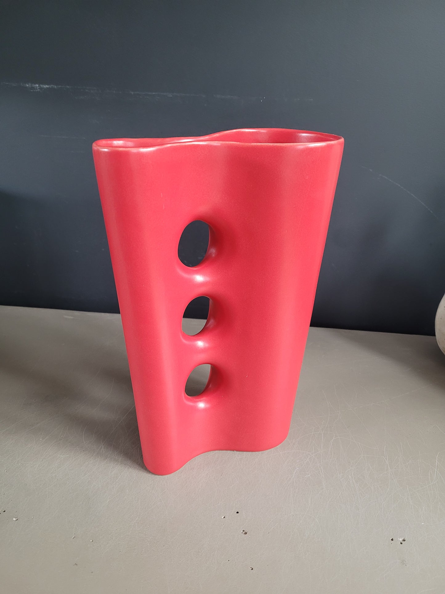 Vase vintage 60's rouge mat - Ref 269