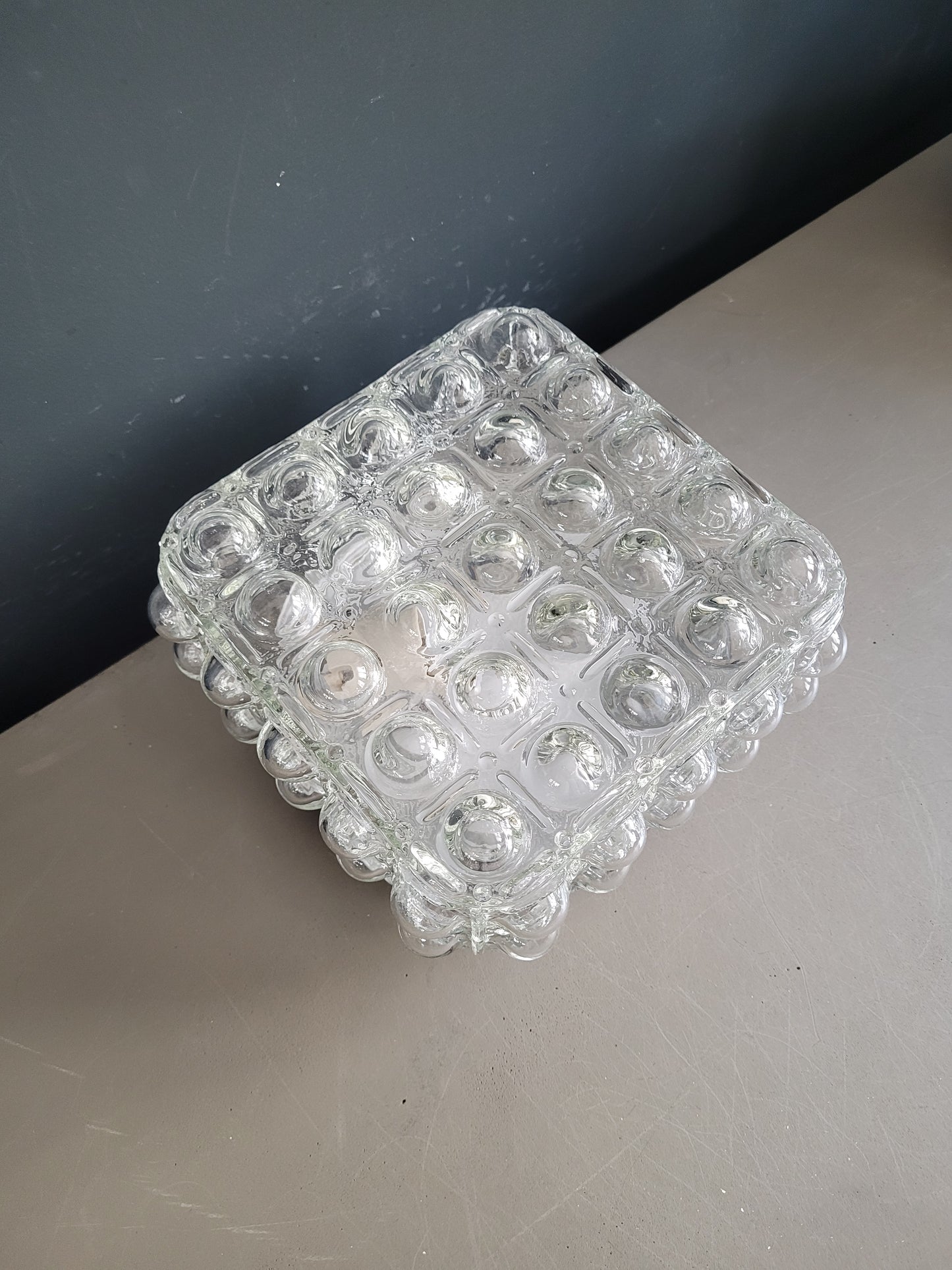 Plafonnier applique en verre moulé bulles - Ref 915